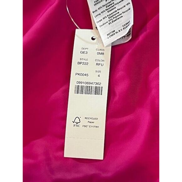 J.Crew Womens Ruched Ruffle One Piece Swimsuit Beach Fuchsia Pink Size 4 NWT - Picture 7 of 8